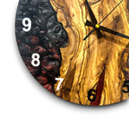 Black, Red & White Olive Wood Resin Wall Clock - view 5