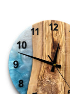 Turquoise & White Olive Wood Resin Wall Clock - view 9