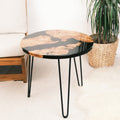 Black Resin Olive Wood Coffee Table — full table view