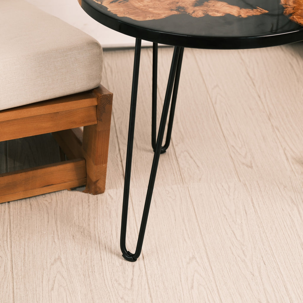 Black Resin Olive Wood Coffee Table — product view 5