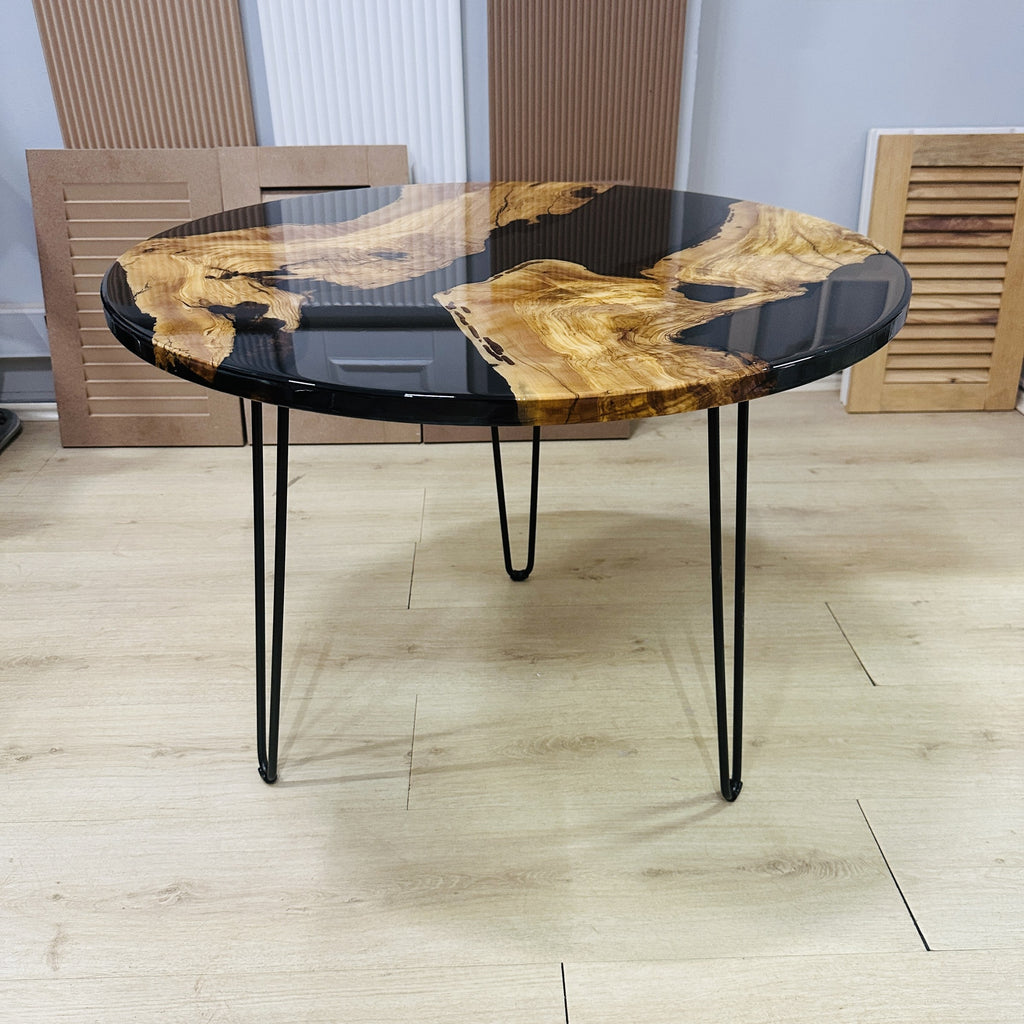 Black Resin Olive Wood Island Coffee Table — product view 2