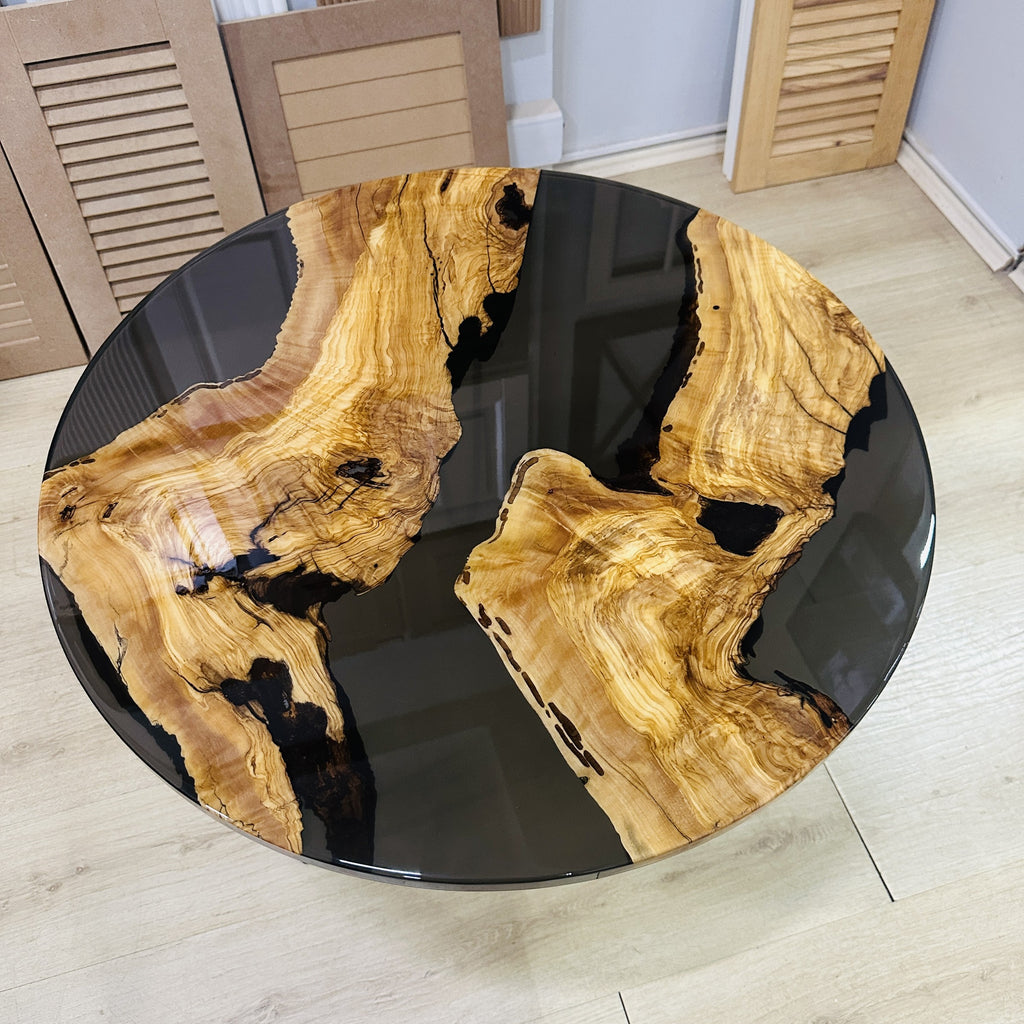 Black Resin Olive Wood Island Coffee Table — product view 3