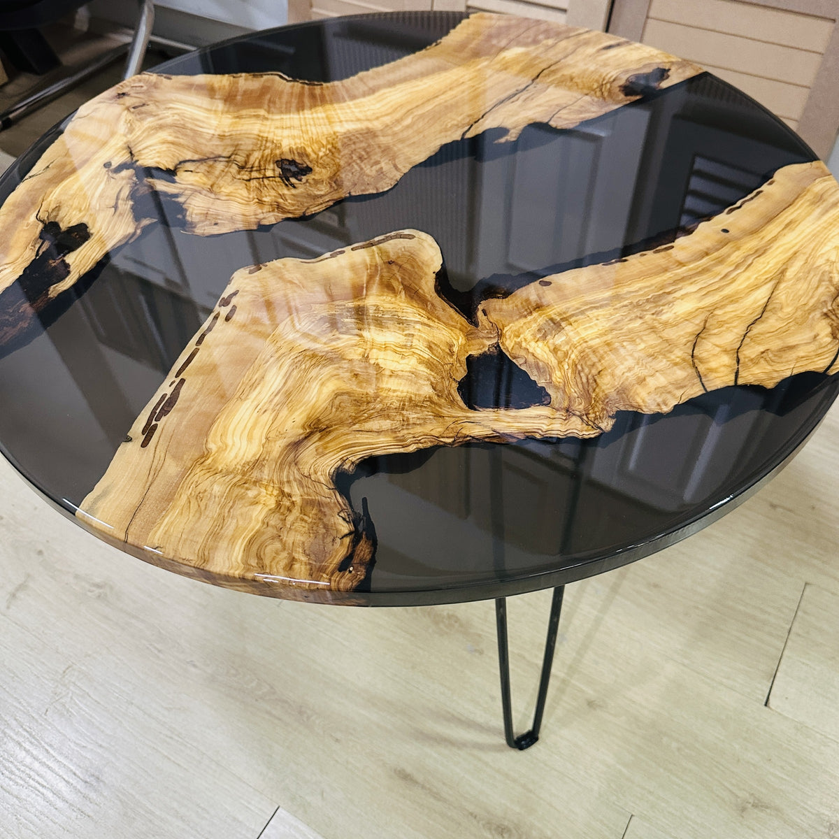Black Resin Olive Wood Island Coffee Table — product view 4