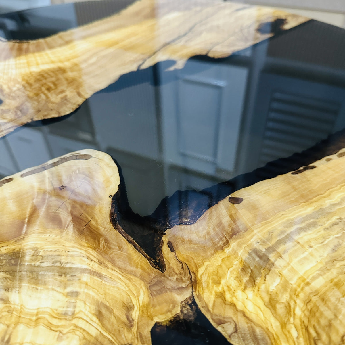 Black Resin Olive Wood Island Coffee Table — product view 5