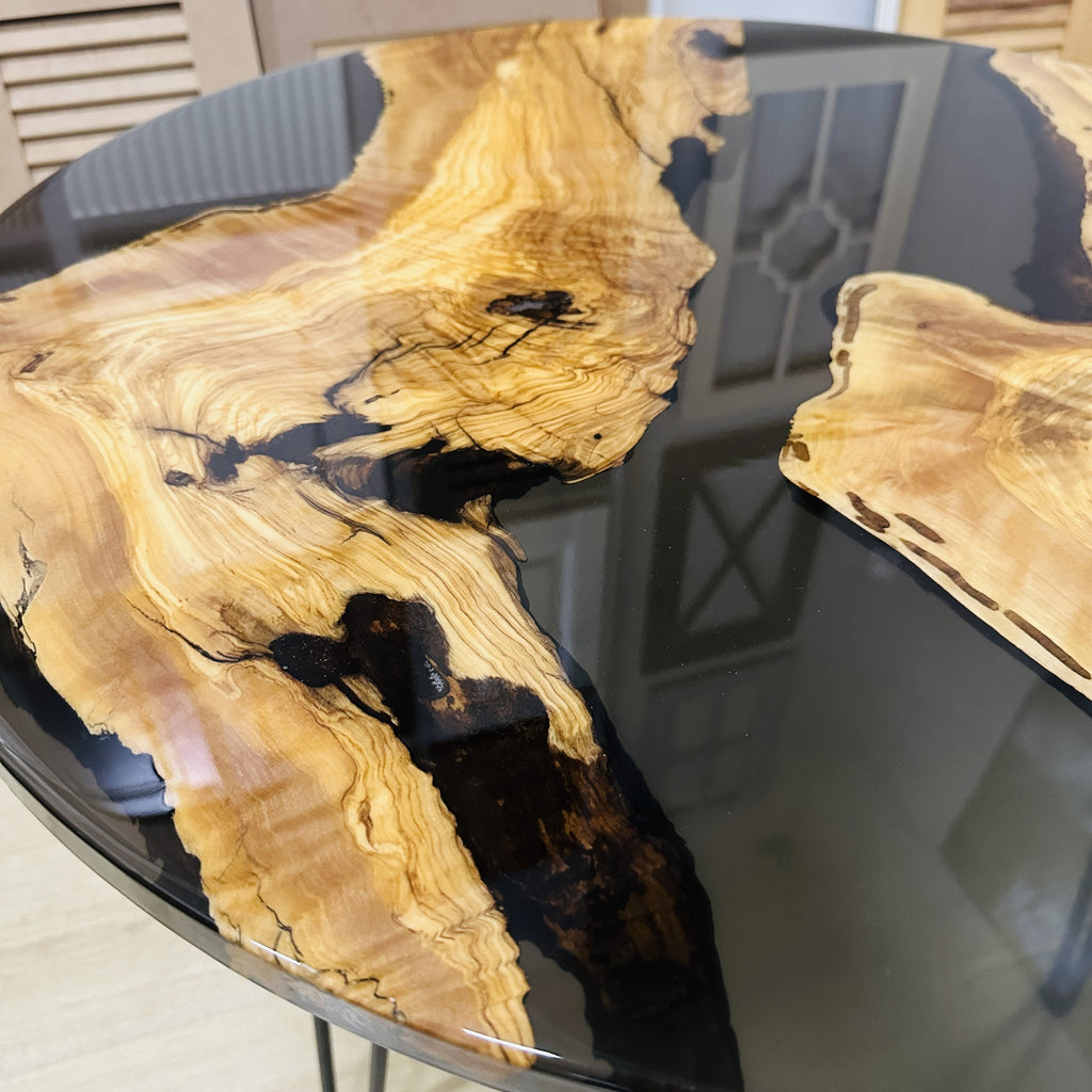 Black Resin Olive Wood Island Coffee Table — product view 6