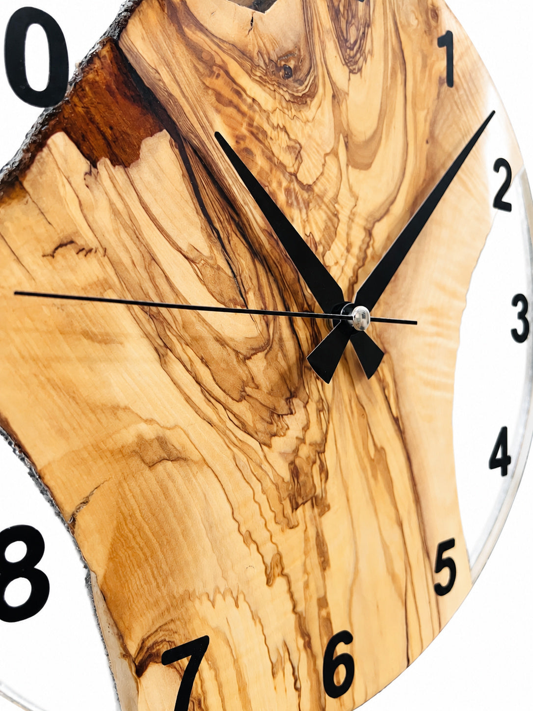 Clear Valley Olive Wood & Resin Wall Clock — product photograph, view 10