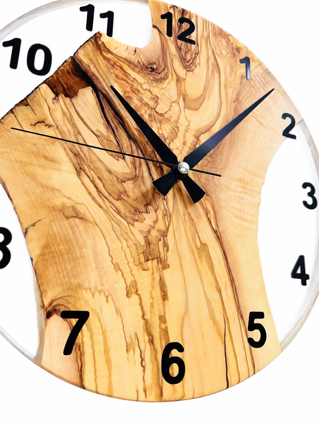 Clear Valley Olive Wood & Resin Wall Clock — product photograph, view 8