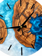 Turquoise Knot Olive Wood & Resin Wall Clock — product photograph, view 8