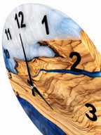 Coastal Branch Olive Wood & Resin Wall Clock — product photograph, view 9