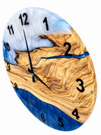 Coastal Branch Olive Wood & Resin Wall Clock — product photograph, view 6