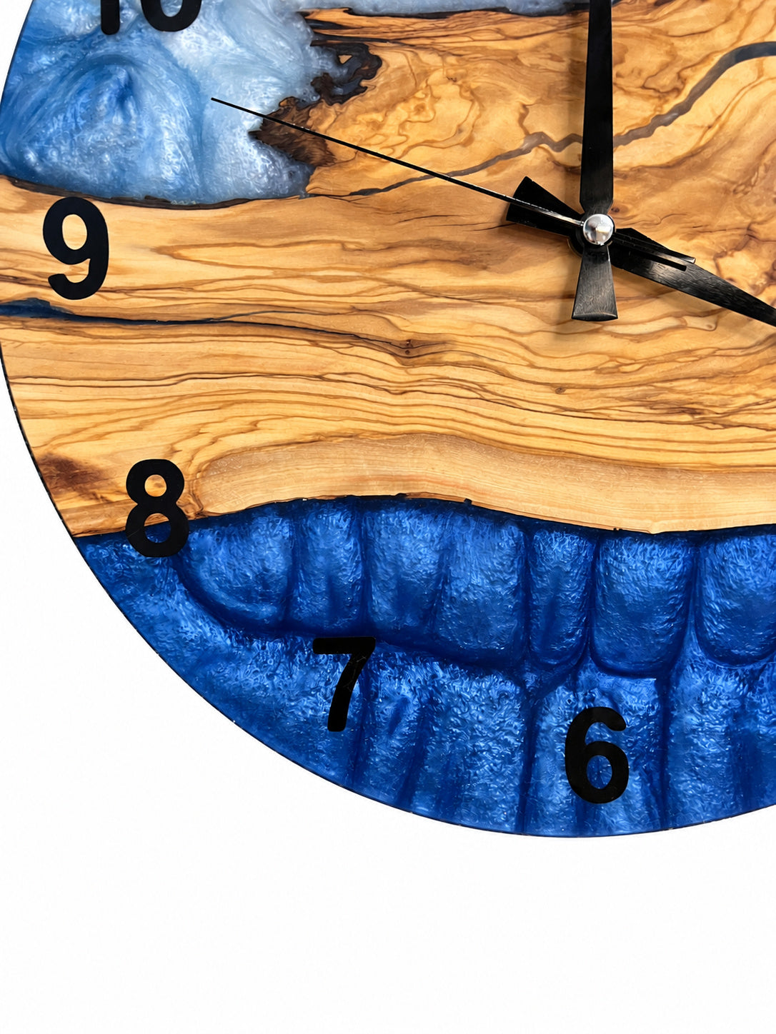 Coastal Branch Olive Wood & Resin Wall Clock — product photograph, view 8