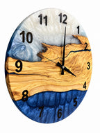 Coastal Branch Olive Wood & Resin Wall Clock — product photograph, view 2
