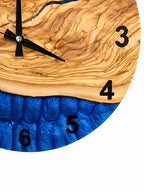 Coastal Branch Olive Wood & Resin Wall Clock — product photograph, view 7