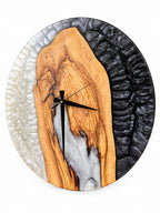 Pearl Arch Olive Wood & Resin Wall Clock — product photograph, view 2
