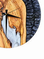 Pearl Arch Olive Wood & Resin Wall Clock — product photograph, view 4