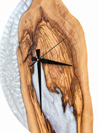 Pearl Arch Olive Wood & Resin Wall Clock — product photograph, view 9