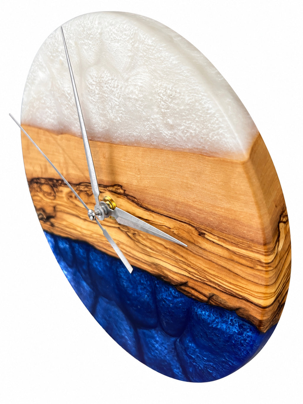 Quiet Coast Olive Wood & Resin Wall Clock — product photograph, view 13