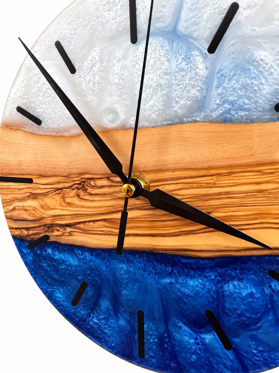 Quiet Coast Olive Wood & Resin Wall Clock — product photograph, view 18