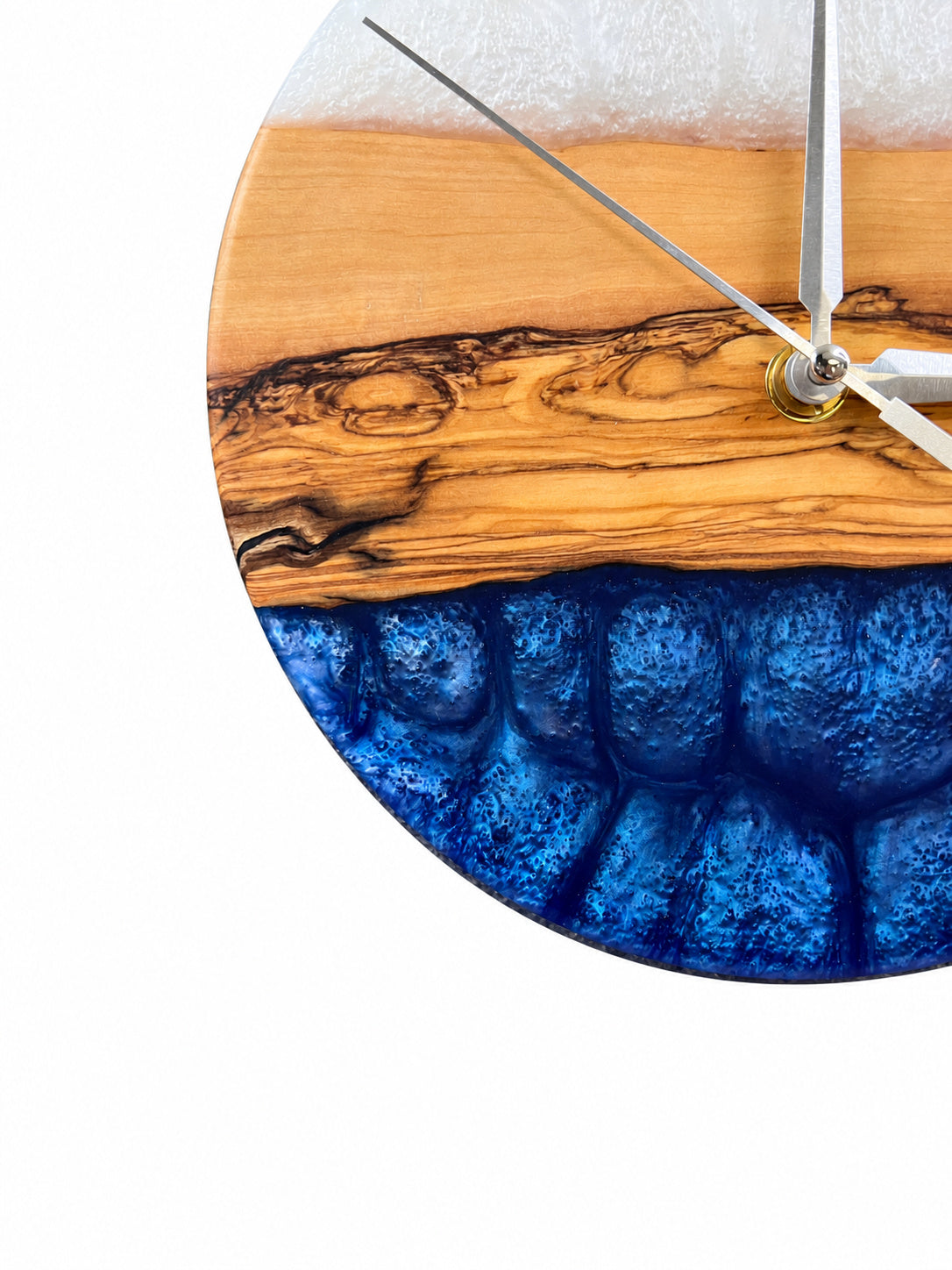 Quiet Coast Olive Wood & Resin Wall Clock — product photograph, view 7