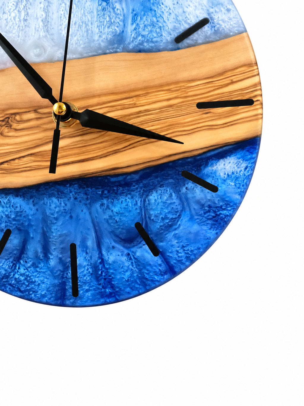 Quiet Coast Olive Wood & Resin Wall Clock — product photograph, view 16