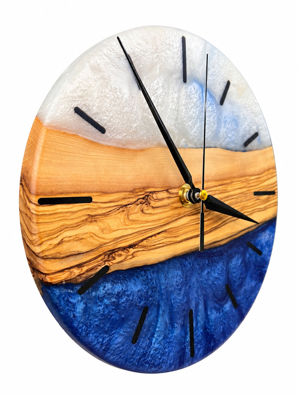 Quiet Coast Olive Wood & Resin Wall Clock — product photograph, view 11