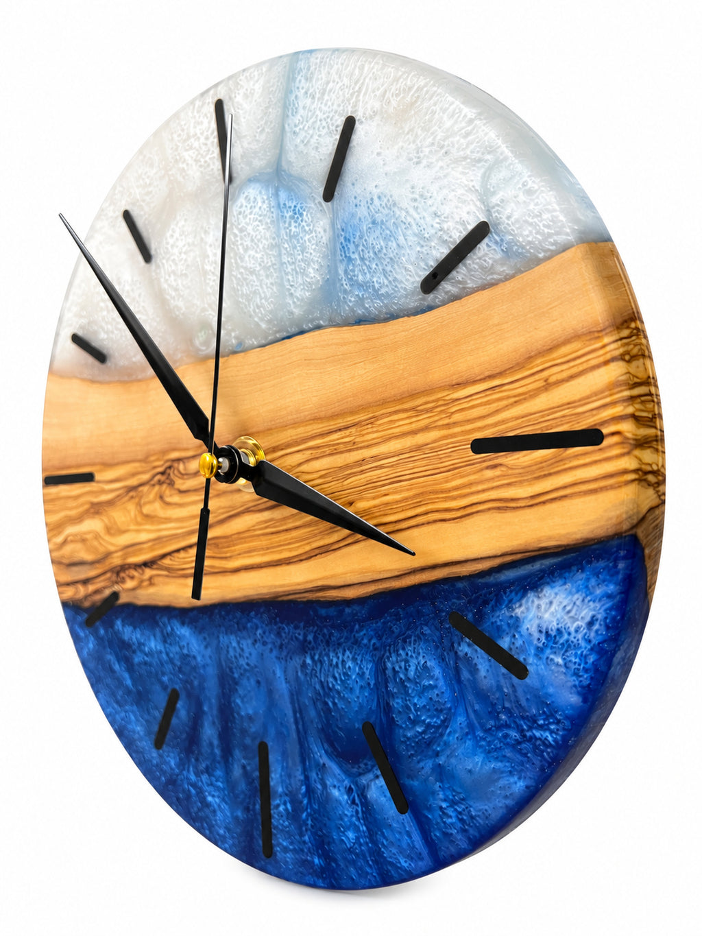 Quiet Coast Olive Wood & Resin Wall Clock — product photograph, view 12