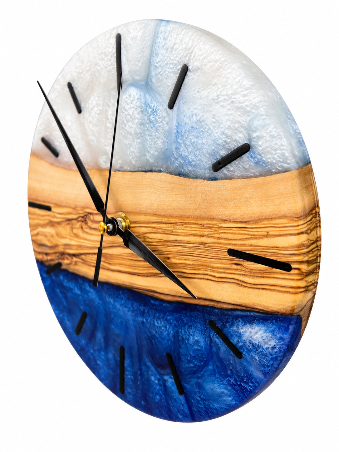 Quiet Coast Olive Wood & Resin Wall Clock — product photograph, view 15