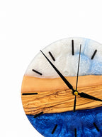 Quiet Coast Olive Wood & Resin Wall Clock — product photograph, view 6
