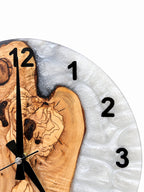 Monochrome Roots Olive Wood & Resin Wall Clock — product photograph, view 7
