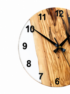 Clear Grain Olive Wood & Resin Wall Clock — product photograph, view 2