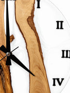 White Shore Olive Wood & Resin Wall Clock — product photograph, view 8