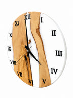 White Shore Olive Wood & Resin Wall Clock — product photograph, view 3
