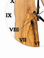 White Shore Olive Wood & Resin Wall Clock — product photograph, view 5