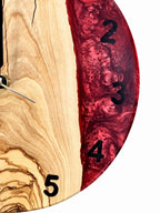 Burgundy Valley Olive Wood & Resin Wall Clock — product photograph, view 10