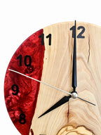 Burgundy Valley Olive Wood & Resin Wall Clock — product photograph, view 5