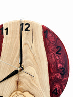 Burgundy Valley Olive Wood & Resin Wall Clock — product photograph, view 2