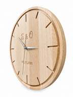 Engraved Beech Wood Wall Clock — product photograph, view 9