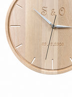 Engraved Beech Wood Wall Clock — product photograph, view 5