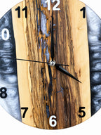 Charcoal Divide Olive Wood & Resin Wall Clock — product photograph, view 9