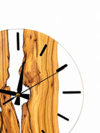 White River Olive Wood & Resin Wall Clock — product photograph, view 3