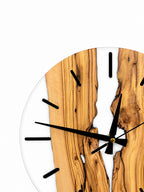 White River Olive Wood & Resin Wall Clock — product photograph, view 2
