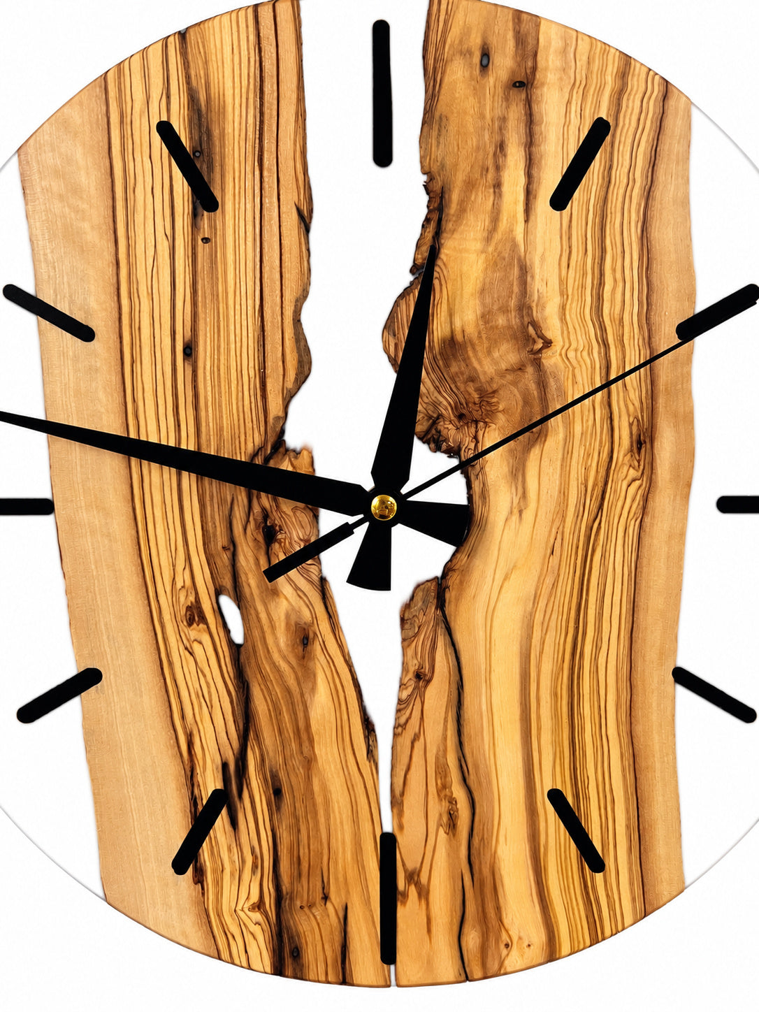 White River Olive Wood & Resin Wall Clock — product photograph, view 9