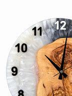 Monochrome Cove Olive Wood & Resin Wall Clock — product photograph, view 5