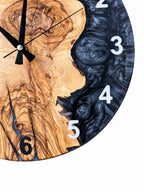 Monochrome Cove Olive Wood & Resin Wall Clock — product photograph, view 2