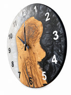 Monochrome Cove Olive Wood & Resin Wall Clock — product photograph, view 8
