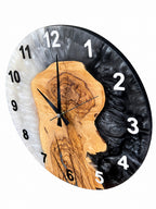 Monochrome Cove Olive Wood & Resin Wall Clock — product photograph, view 3