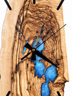 Icy Archipelago Olive Wood & Resin Wall Clock — product photograph, view 8