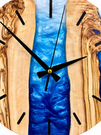 Blue Canyon Olive Wood & Resin Wall Clock — product photograph, view 9