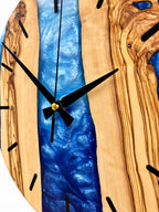 Blue Canyon Olive Wood & Resin Wall Clock — product photograph, view 10