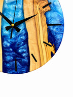 Blue Canyon Olive Wood & Resin Wall Clock — product photograph, view 7